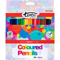 texta coloured pencils assorted pack 24