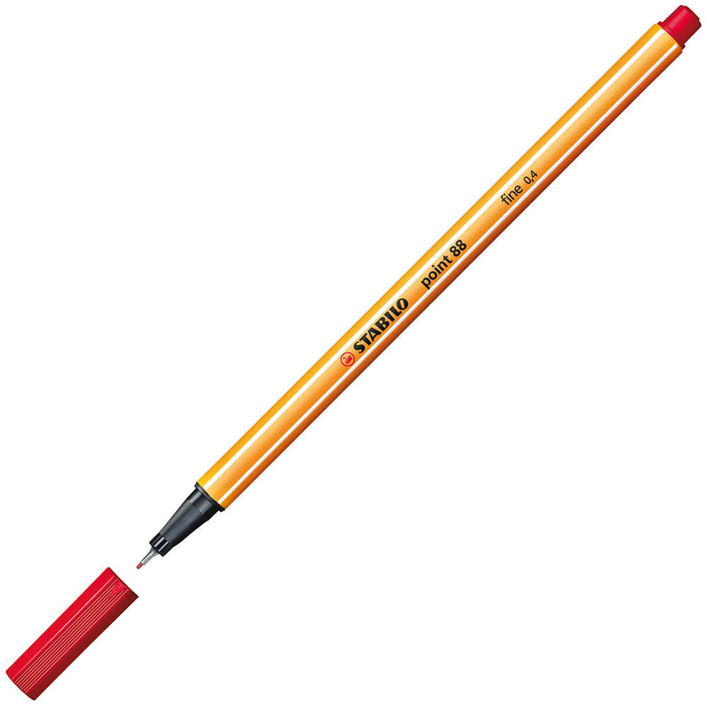 Image for STABILO 88 POINT FINELINER PEN 0.4MM RED from Coleman's Office National