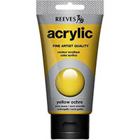 reeves premium acrylic paint 75ml tube yellow ochre