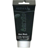 reeves premium acrylic paint 75ml tube mars black