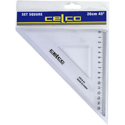 Image for CELCO SET SQUARE 45 DEGREES 260MM CLEAR from Discount Office National