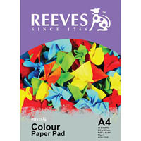 reeves colour paper pad 80gsm a4 assorted 30 sheets