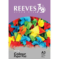 reeves colour paper pad 80gsm a3 assorted 30 sheets