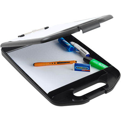 Image for MARBIG PROFESSIONAL STORAGE CLIPBOARD WITH WHITEBOARD A4 BLACK from PaperChase Office National