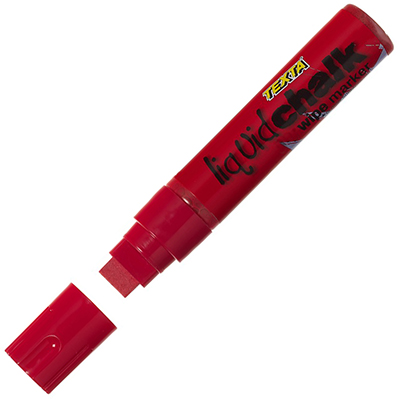 Image for TEXTA JUMBO LIQUID CHALK MARKER WET WIPE CHISEL 15MM RED from PaperChase Office National