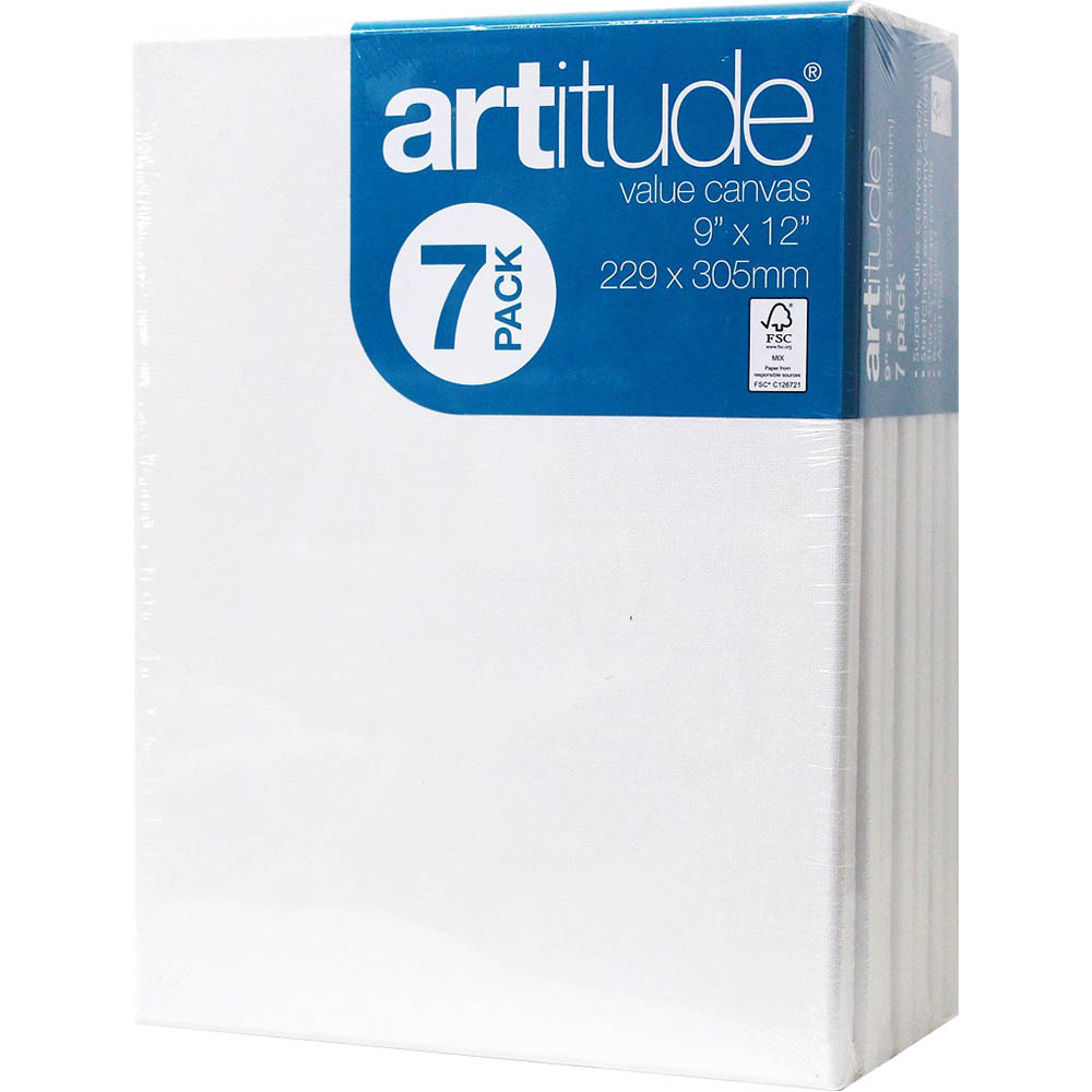Image for ARTITUDE PAINT CANVAS 9 X 12 INCH WHITE PACK 7 from Mackay Business Machines (MBM) Office National