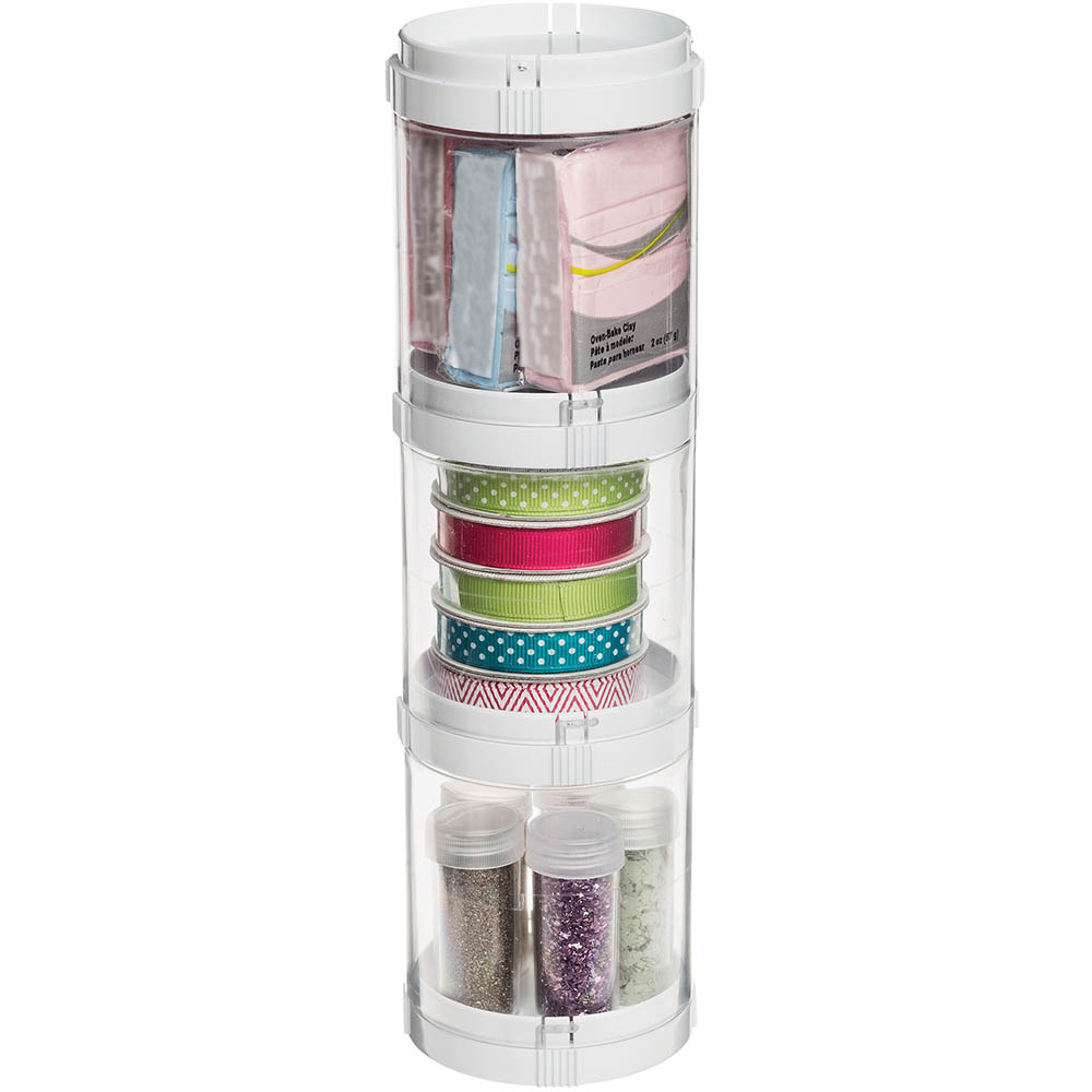 Image for DEFLECTO STACKING ORGANISER WHITE/CLEAR PACK 3 from Office National Hobart