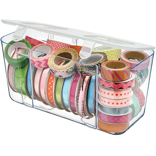 Image for DEFLECTO STORAGE CADDY ORGANISER CONTAINER MEDIUM WHITE/CLEAR from Office National Barossa