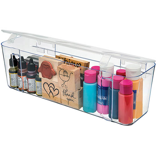 Image for DEFLECTO STORAGE CADDY ORGANISER CONTAINER LARGE WHITE/CLEAR from Aztec Office National Melbourne