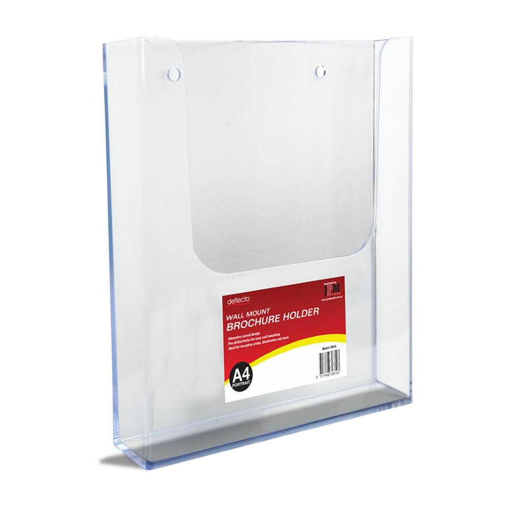 Image for DEFLECTO BROCHURE HOLDER WALL MOUNT A4 CLEAR from BACK 2 BASICS & HOWARD WILLIAM OFFICE NATIONAL