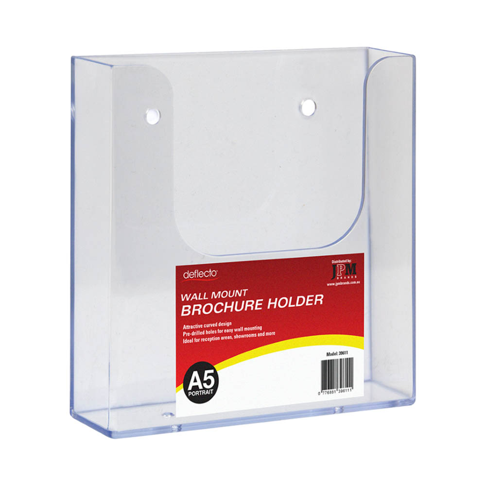 Image for DEFLECTO BROCHURE HOLDER WALL MOUNT A5 CLEAR from OFFICE NATIONAL CANNING VALE