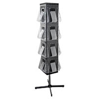 deflecto deluxe rotating brochure holder floor stand 16 x a4 black/clear