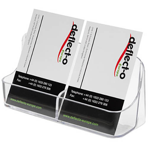 Image for DEFLECTO BUSINESS CARD HOLDER PORTRAIT 2-POCKET CLEAR from Angletons Office National