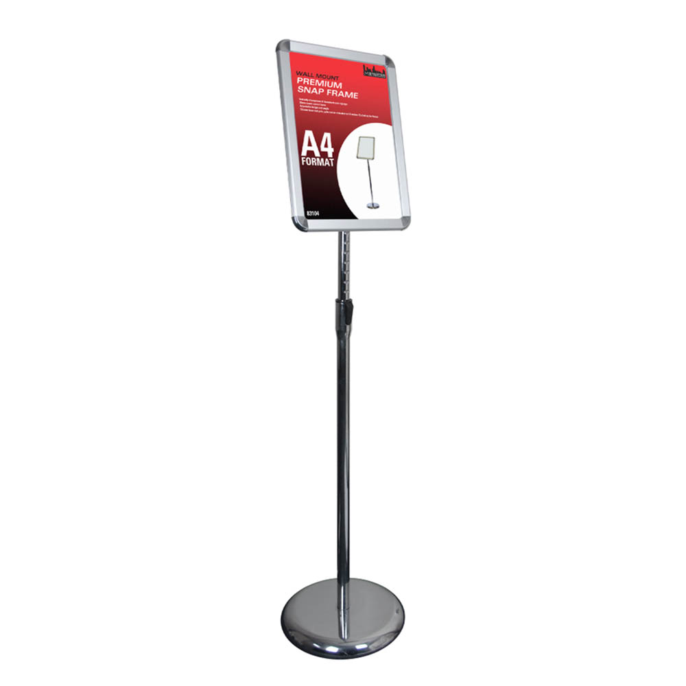 Image for MANHATTAN SNAP FRAME FOYER STAND A4 SILVER from Office National Sydney Stationery