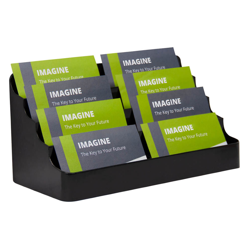Image for DEFLECTO BUSINESS CARD HOLDER RECYCLED LANDSCAPE 8-POCKET 4-TIER BLACK from OFFICE NATIONAL CANNING VALE
