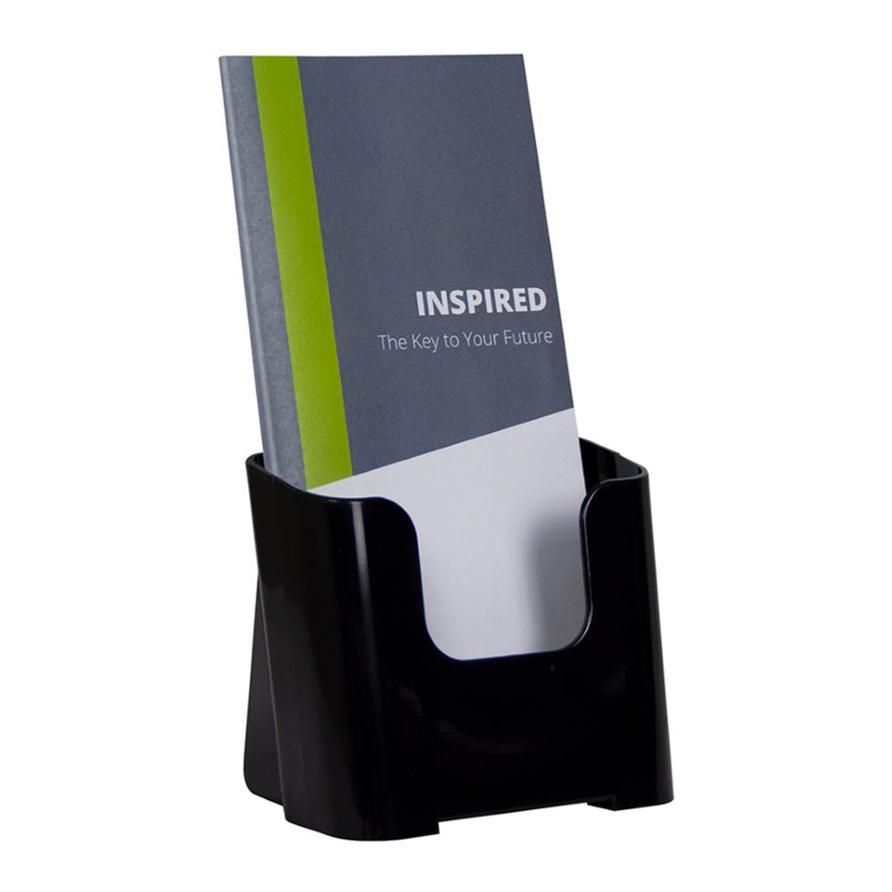 Image for DEFLECTO BROCHURE HOLDER RECYCLED 1-TIER DL BLACK from PaperChase Office National