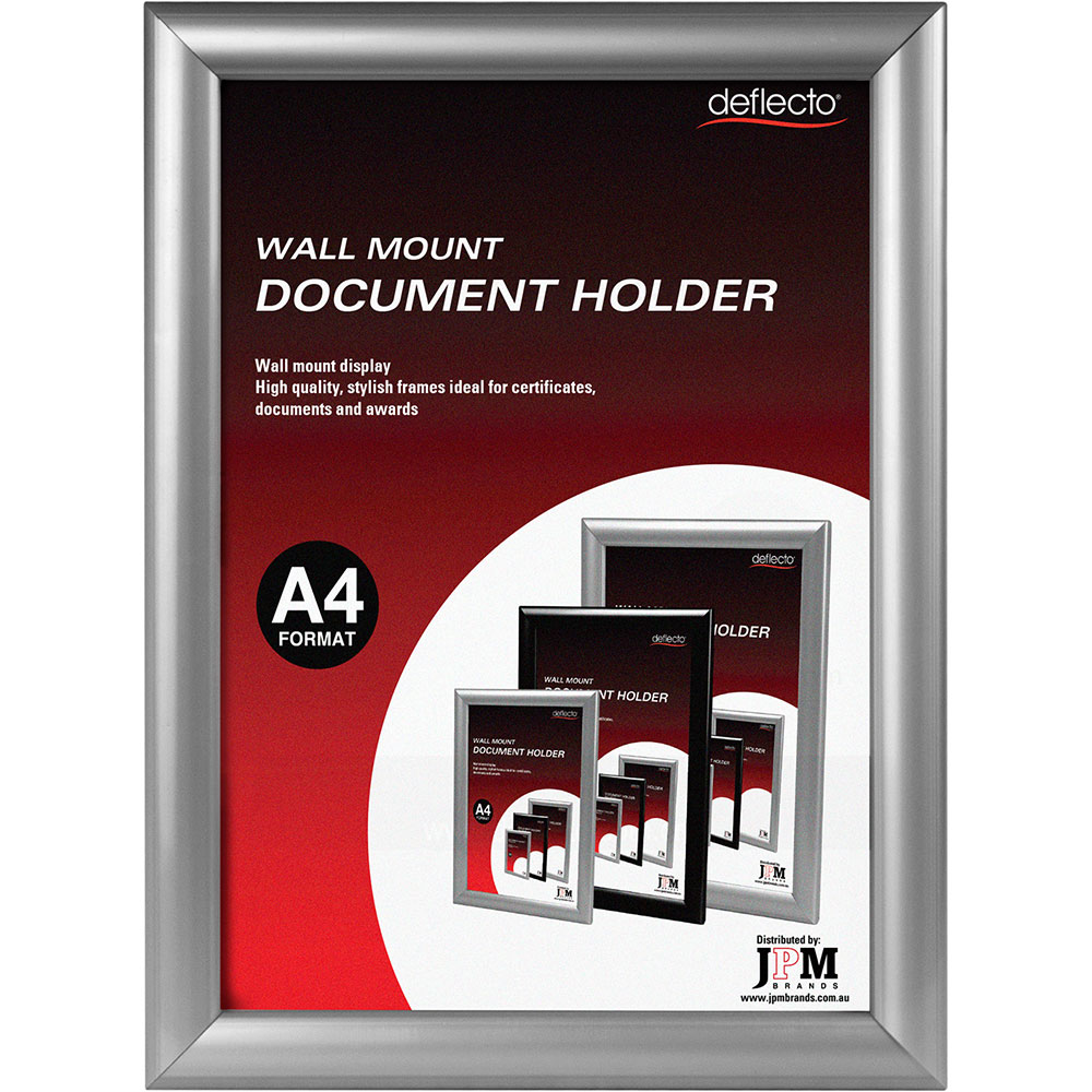 Image for DEFLECTO DOCUMENT HOLDER WALL MOUNT A4 SILVER from Emerald Office Supplies Office National