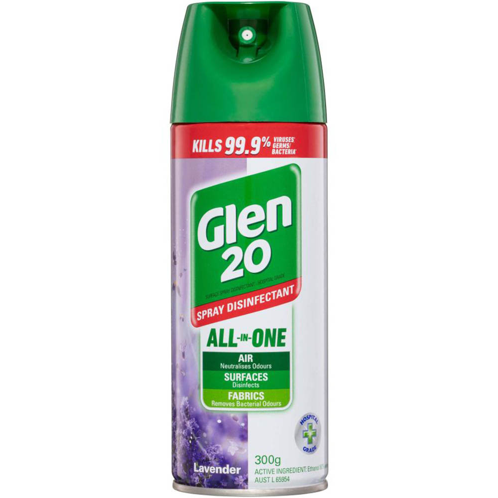 Image for GLEN 20 DISINFECTANT SPRAY LAVENDER 300G from Office National Caloundra Business Supplies
