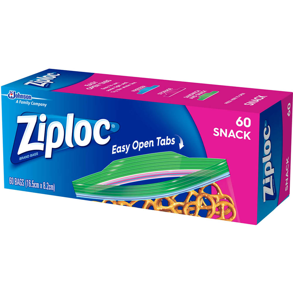 Image for ZIPLOC SNACK BAG PACK 60 from Angletons Office National