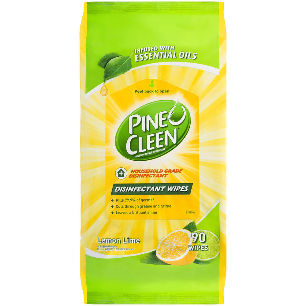 Image for PINE O CLEEN DISINFECTANT SURFACE WIPES LEMON LIME PACK 90 from SBA Office National - Darwin