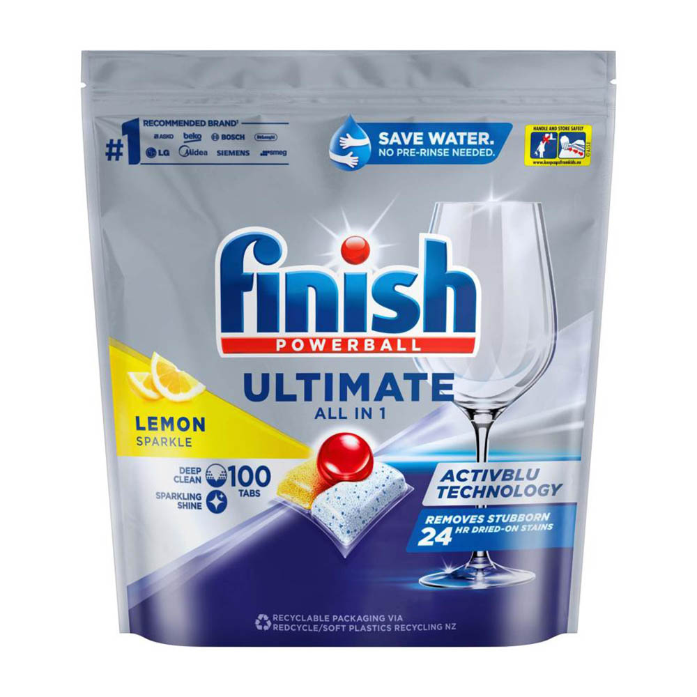 Image for FINISH ULTIMATE ALL IN ONE DISHWASHING TABLET LEMON PACK 100 from Ezi Office Supplies Gold Coast Office National