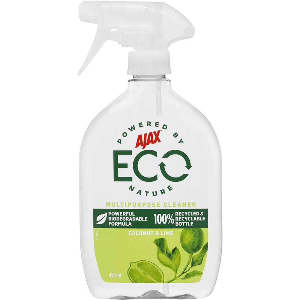 Image for AJAX ECO SURFACE SPRAY MULTIPURPOSE CLEANER COCONUT AND LIME TRIGGER 450ML from Emerald Office Supplies Office National