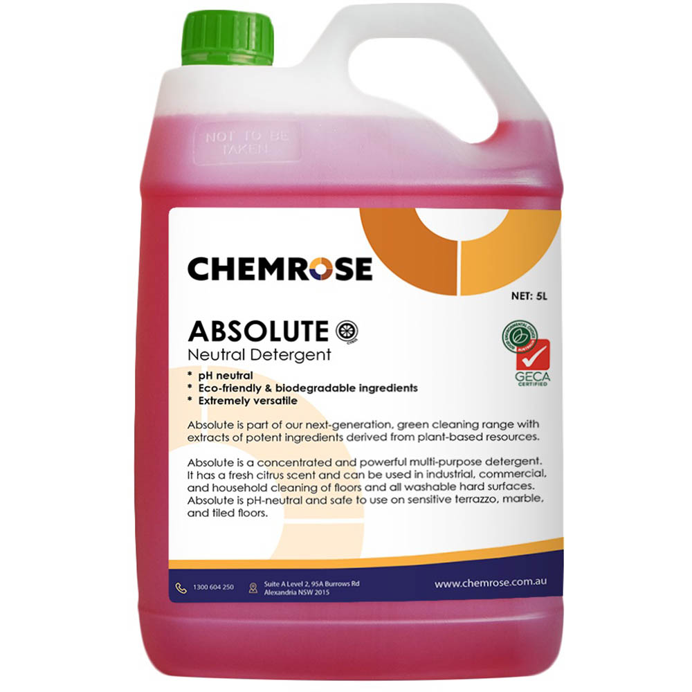 Image for CHEMROSE ABSOLUTE FLOOR & HARD SURFACE CLEANER 5 LITRE from Emerald Office Supplies Office National