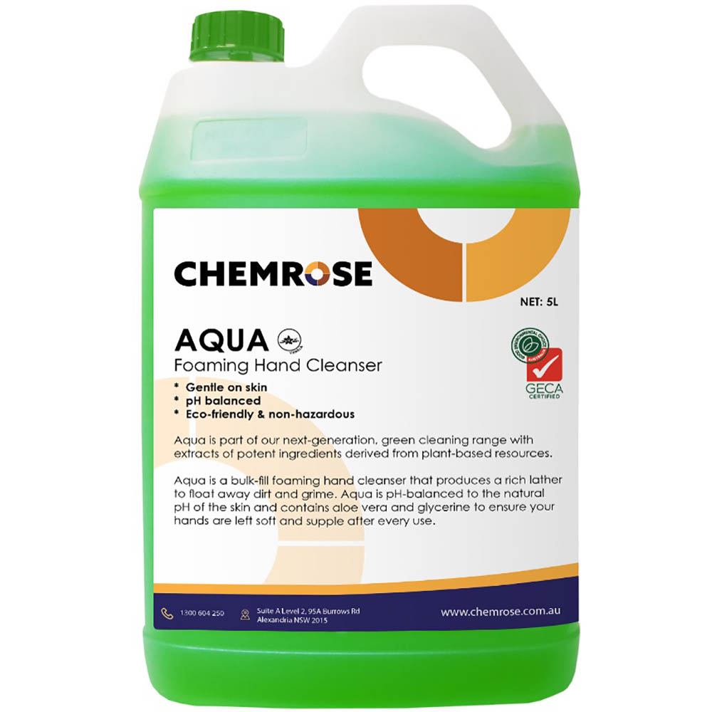 Image for CHEMROSE AQUA FOAM HAND CLEANSER 5 LITRE from Emerald Office Supplies Office National