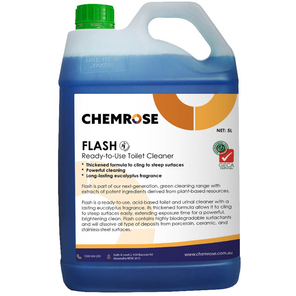 Image for CHEMROSE FLASH TOILET CLEANER 5 LITRE from Emerald Office Supplies Office National