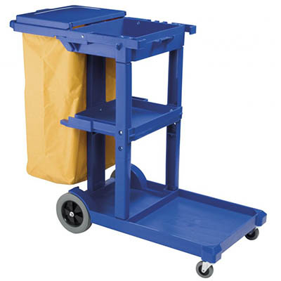 Image for OATES JANITOR TROLLEY DARK BLUE WITH LID from Complete Stationery Office National (Devonport & Burnie)