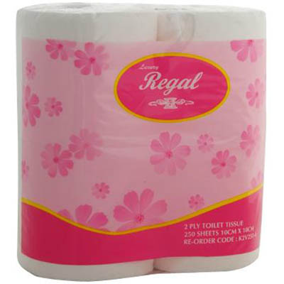 Image for REGAL PREMIUM TOILET ROLL 2-PLY 250 SHEET WHITE PACK 4 from Mackay Business Machines (MBM) Office National