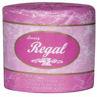 regal recycled toilet roll wrapped 2-ply 700 sheet white carton 48