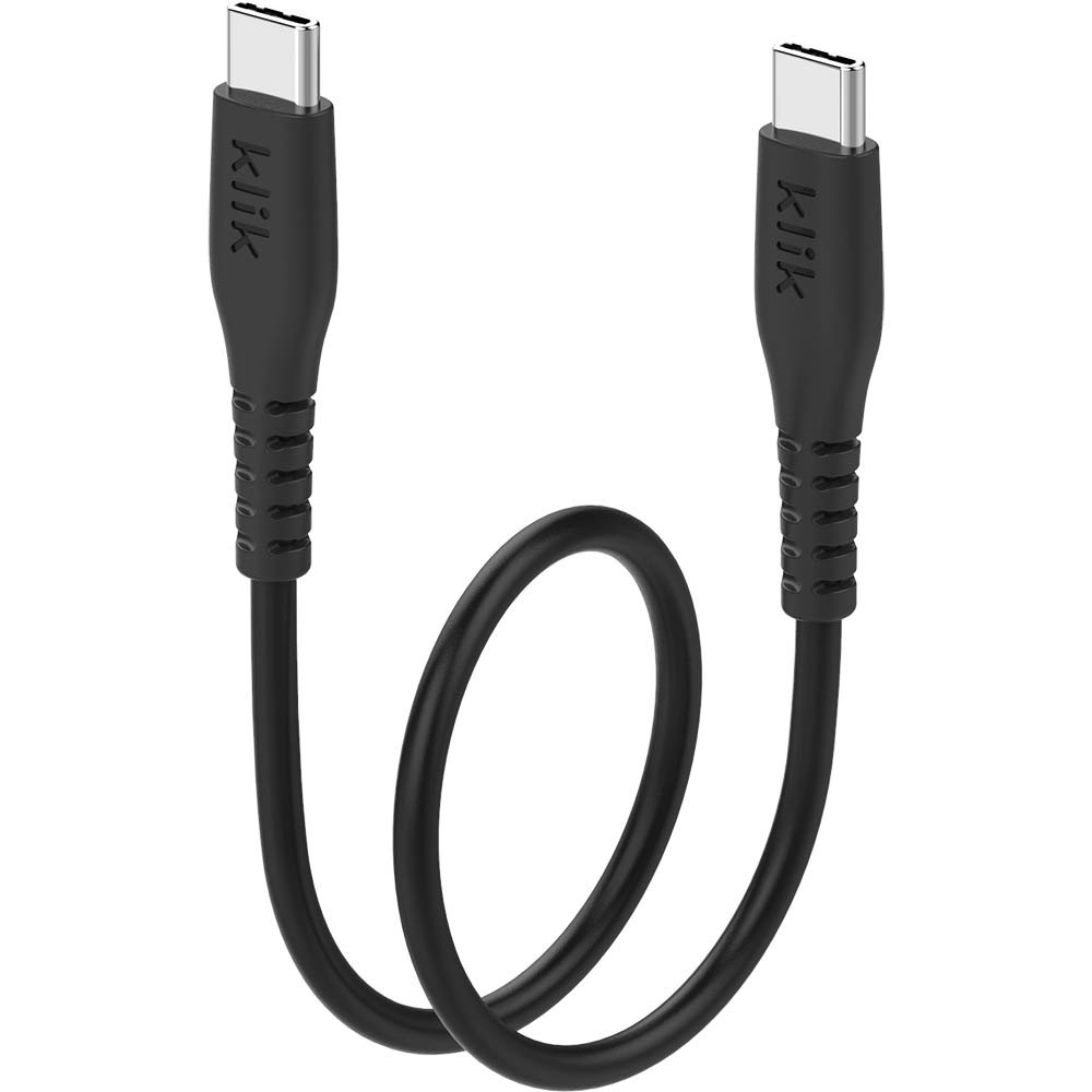 Image for KLIK USB-C MALE TO USB-C MALE USB 2.0 CABLE 250MM BLACK from Office National