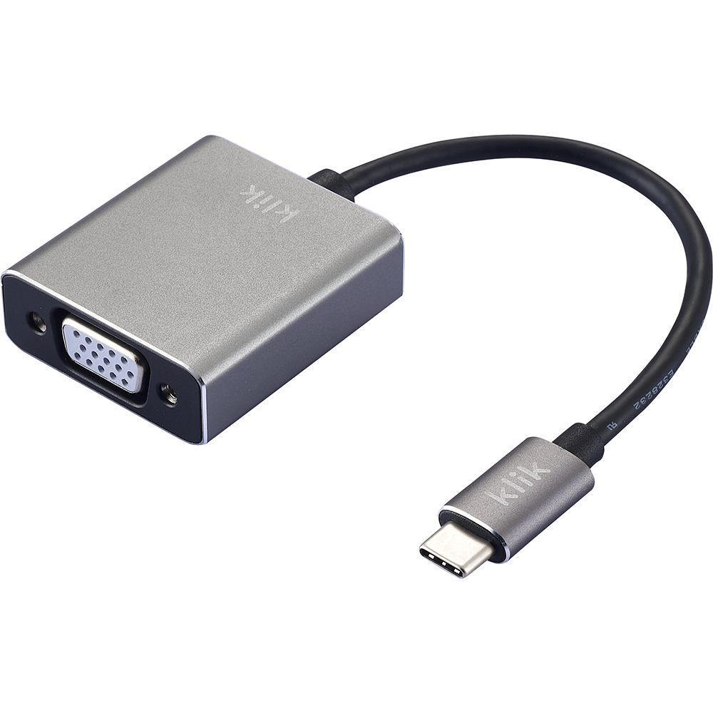 Image for KLIK USB TYPE-C MALE TO VGA FEMALE ADAPTER from PaperChase Office National