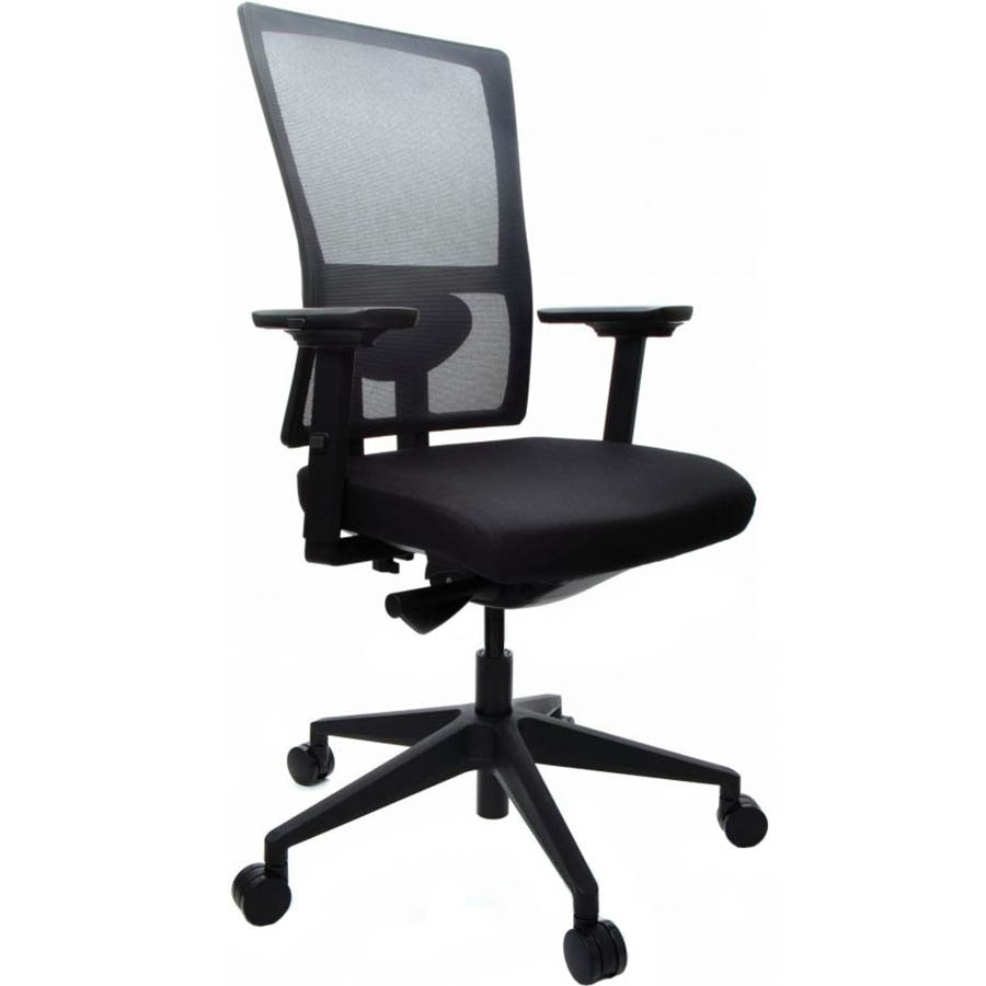 Image for DAL KODA CHAIR HIGH MESH BACK AND SLIDING SEAT ARMS BLACK NYLON BASE BLACK from PaperChase Office National