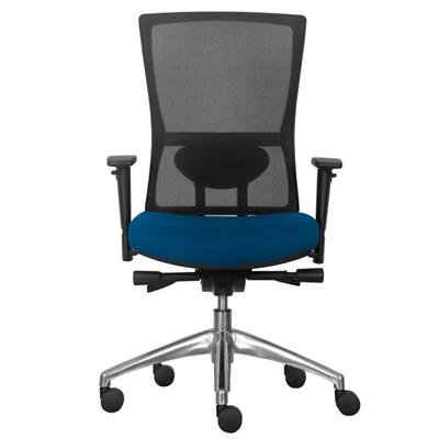 Image for DAL KODA CHAIR WITH MESH BACK AND SLIDING SEAT WITH POLISHED ALUMINIUM BASE BLUE from OFFICE NATIONAL CANNING VALE