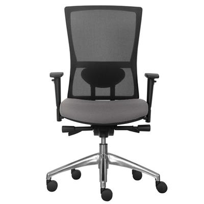 Image for DAL KODA CHAIR WITH MESH BACK AND SLIDING SEAT WITH POLISHED ALUMINIUM BASE GREY from Office National Capalaba