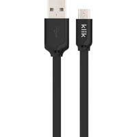 klik micro usb sync charge flat cable black 250mm