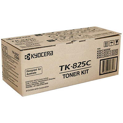 Image for KYOCERA TK825C TONER CARTRIDGE CYAN from Office National Whyalla