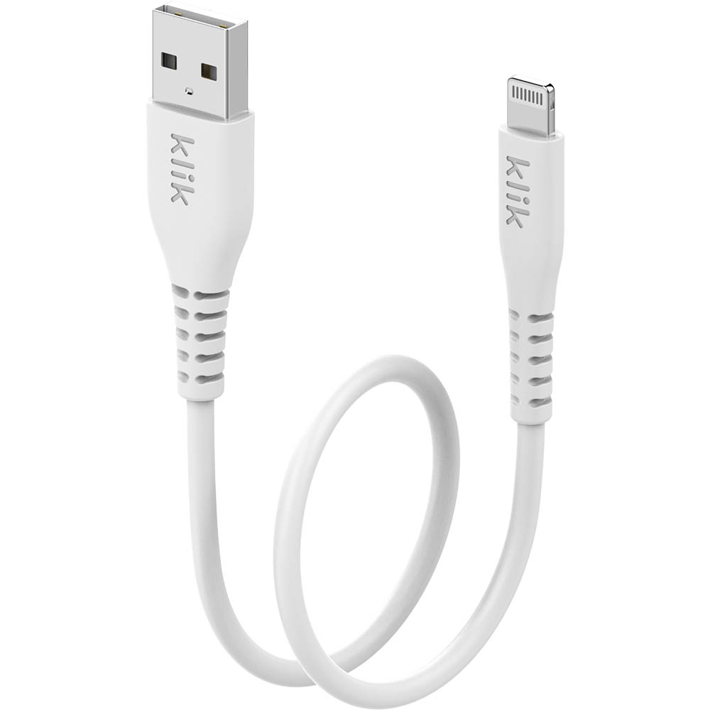 Image for KLIK APPLE LIGHTNING TO USB MFI CABLE 250MM WHITE from Officebarn Office National