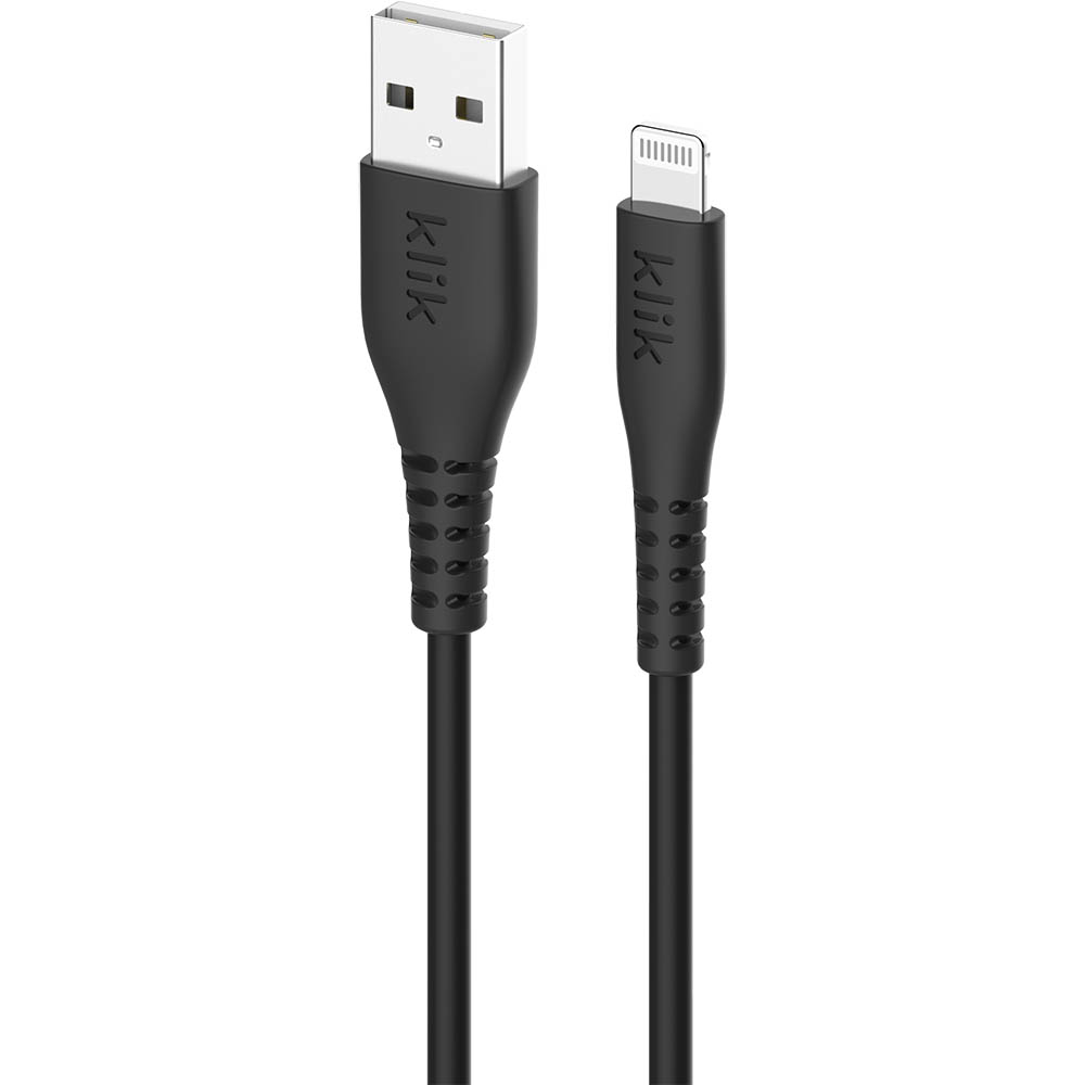 Image for KLIK APPLE LIGHTNING TO USB MFI CABLE 1.2M BLACK from Surry Office National