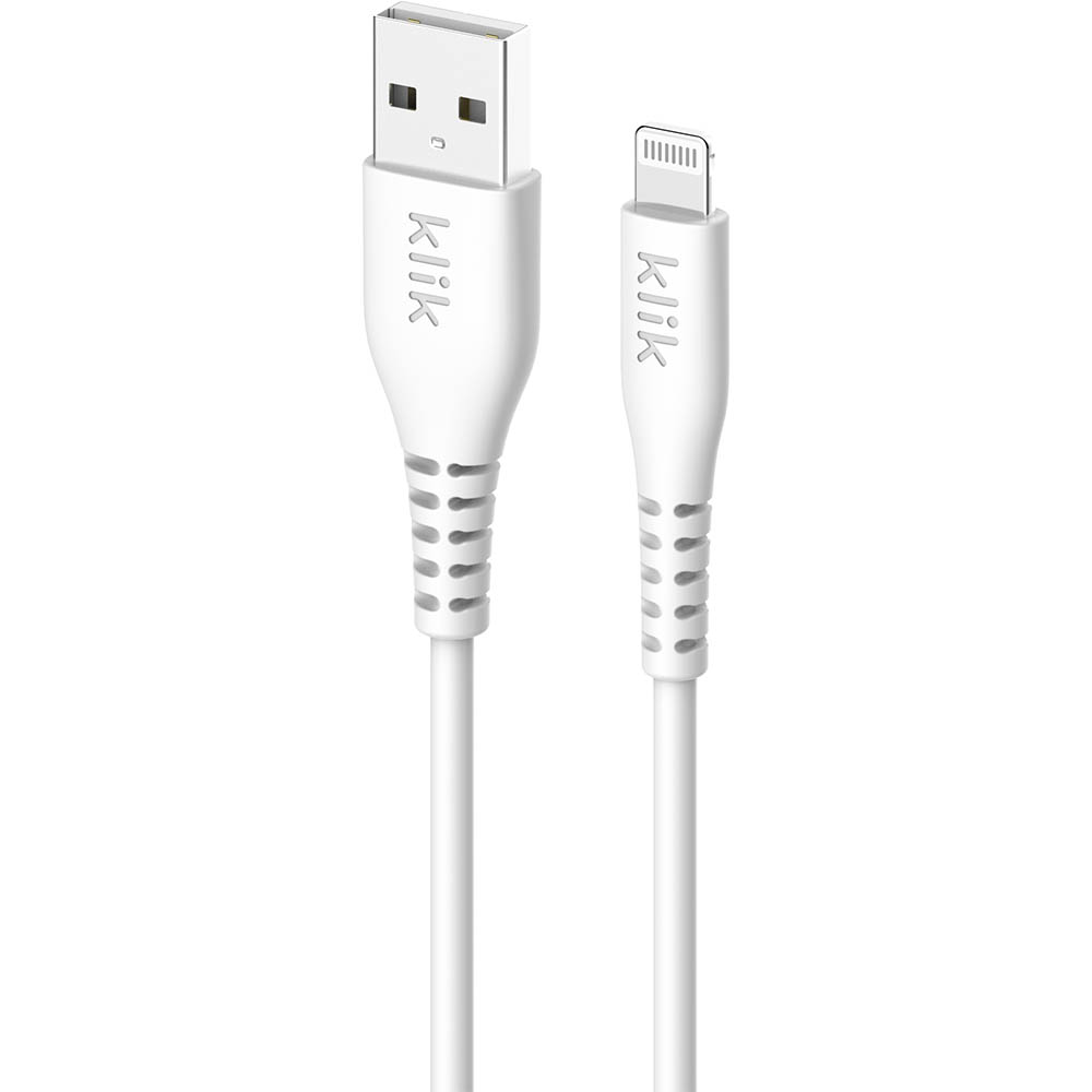 Image for KLIK APPLE LIGHTNING TO USB MFI CABLE 1.2M WHITE from PaperChase Office National