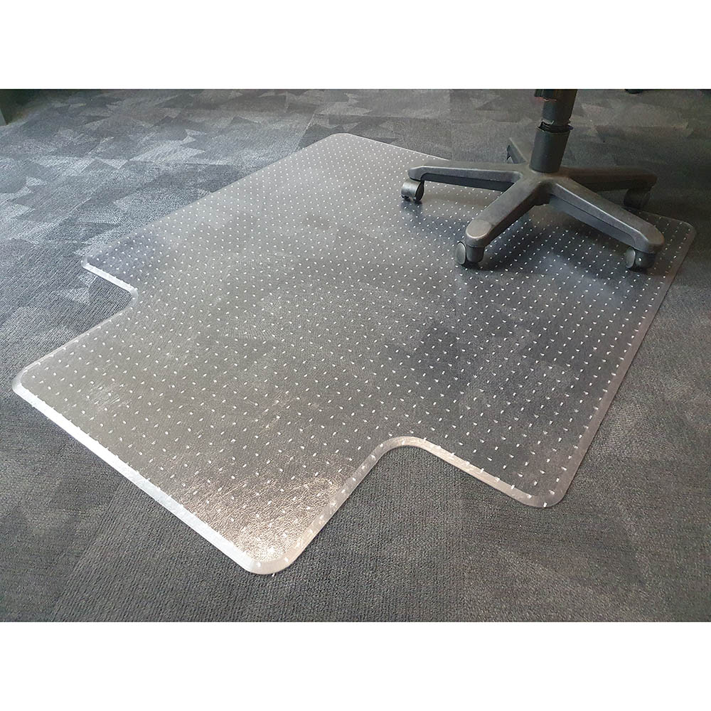 Image for ANCHORMAT DELUXE CHAIRMAT PVC KEYHOLE CARPET 1150 X 1350MM CLEAR from Emerald Office Supplies Office National