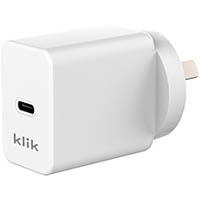 klik usb-c pd wall charger 20w white