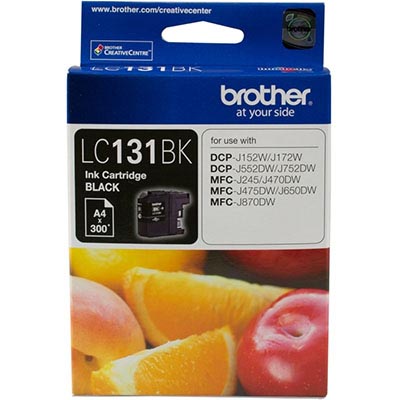 Image for BROTHER LC131BK INK CARTRIDGE BLACK from AASTAT Office National