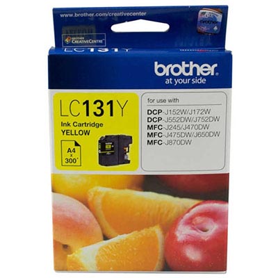 Image for BROTHER LC131Y INK CARTRIDGE YELLOW from Surry Office National