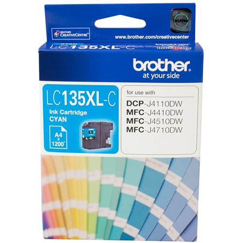 Image for BROTHER LC135XLC INK CARTRIDGE HIGH YIELD CYAN from Office National Hobart