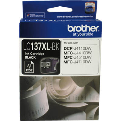 Image for BROTHER LC137XLBK INK CARTRIDGE HIGH YIELD BLACK from Aztec Office National