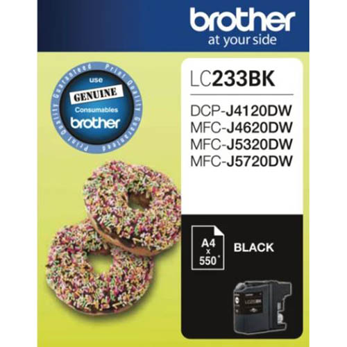 Image for BROTHER LC233BK INK CARTRIDGE BLACK from Office National Hobart
