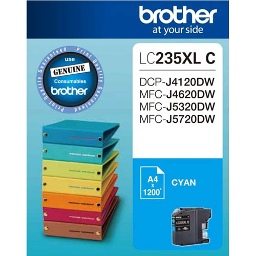 Image for BROTHER LC235XLC INK CARTRIDGE HIGH YIELD CYAN from Discount Office National